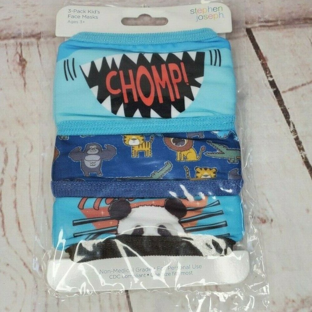 Stephen Joseph 3 Pack Kids Graphic Fun Face Cover